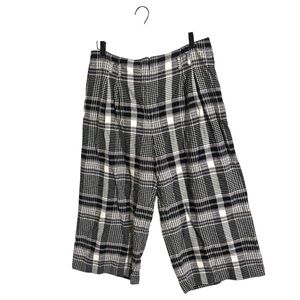 Anthropologie ett:twa Plaid Black & White Wide Leg Cropped Pants Size 16‎
